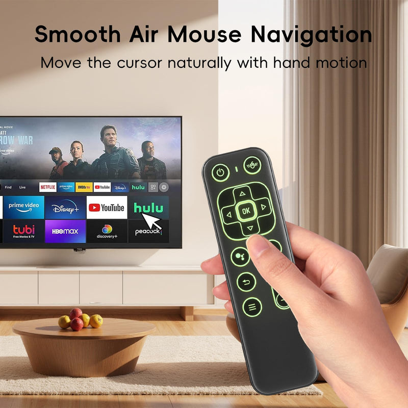 Mini Wireless Keyboard Remote, Bluetooth & 2.4G Air Mouse | 7-Color Backlit Keys • USB-C Rechargeable • QWERTY Keyboard • Android TV, Smart TV, HTPC & Projector Compatible