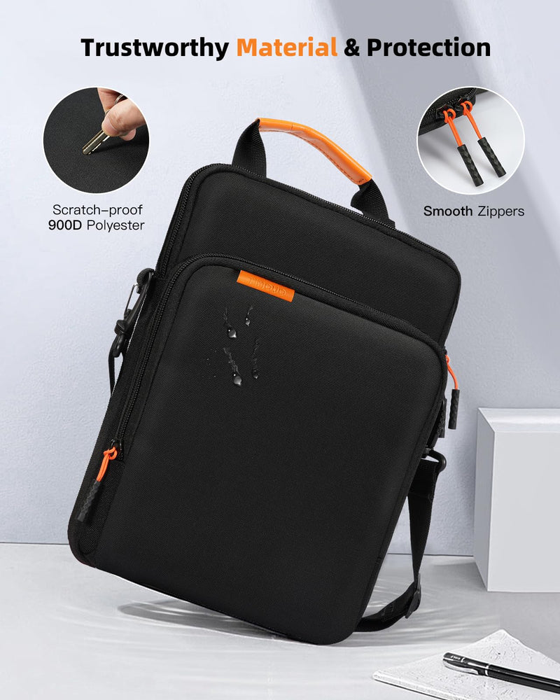 TiMOVO 13 Inch Tablet Shoulder Bag for iPad Air 13 Inch 2024,iPad Pro 13 Inch 2024,iPad Pro 12.9 M2 2022/2021/2020,Galaxy Tab S8+/S9+ 12.4" 2022/2023,360° Protection Tablet Sleeve with Handle, Black