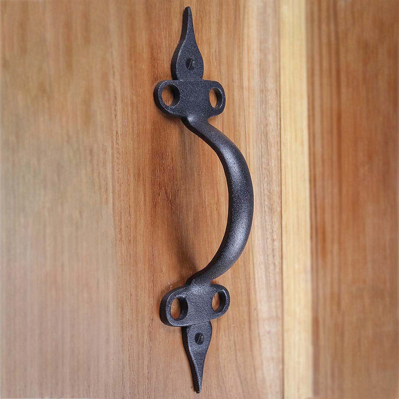 Renovators Supply Manufacturing Door Pull Spear Black Wrought Iron 10-1/2 in. Cabinet Handle Single Unit Black Spear 10.5" Pack of 1