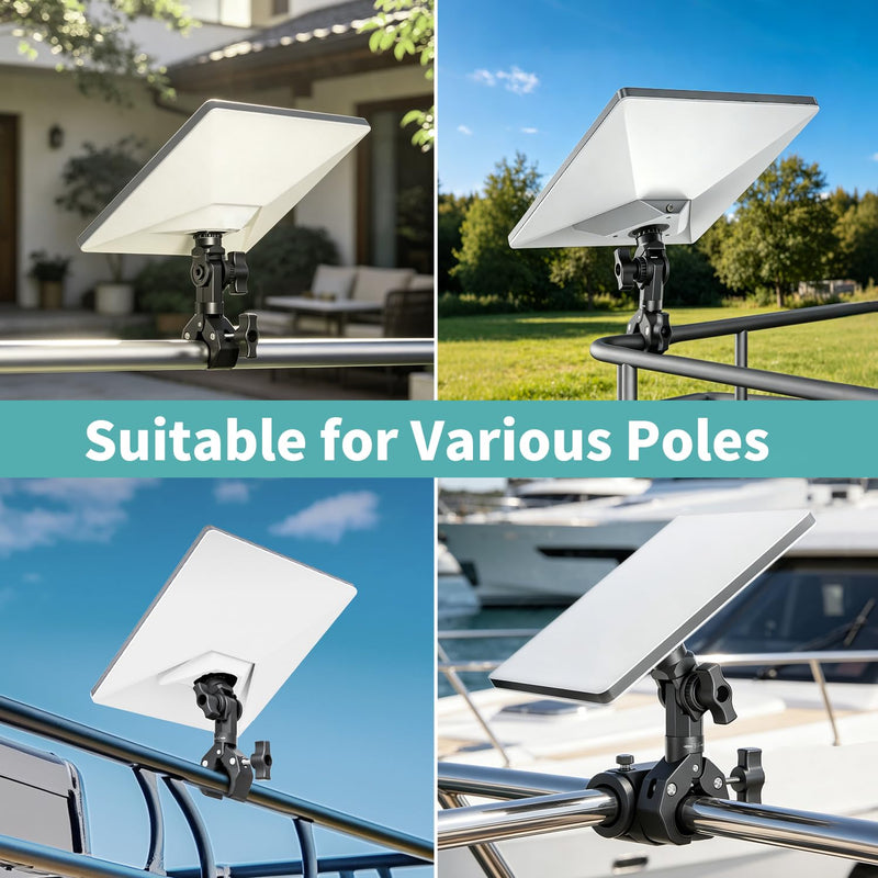 Starlink Mini Mount 2025/2026, Adjustable Clamp Mount for RV, Yacht, Camper | Includes Aluminum Alloy Mini Pipe Adapter, Adjustable Angle, 5-Minute Installation, Starlink Mini Accessories for Outdoors