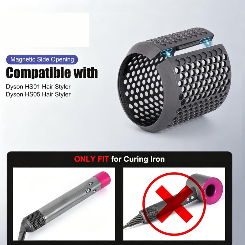 Outer Filter Cage Cover with Cleaning Brush Compatible with Dyson Airwrap HS01 HS05, Strainer Magnetic Filter Replacement Parts 969758-06 969760-01 Dark Grey