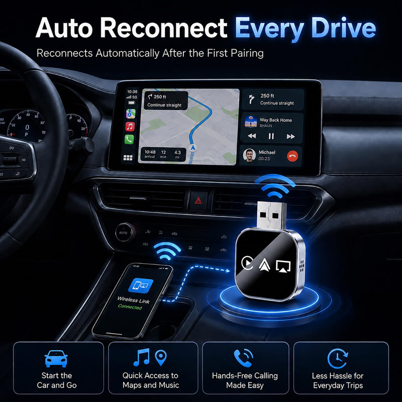 Car Accessories Screen Mirroring Adapter Auto Link Pro Carplay Movie Player 2026 TV for Apple Wireless Watch Bluetooth with iPhone Cute Gadgets Cool Electronics Automotive Video Drive