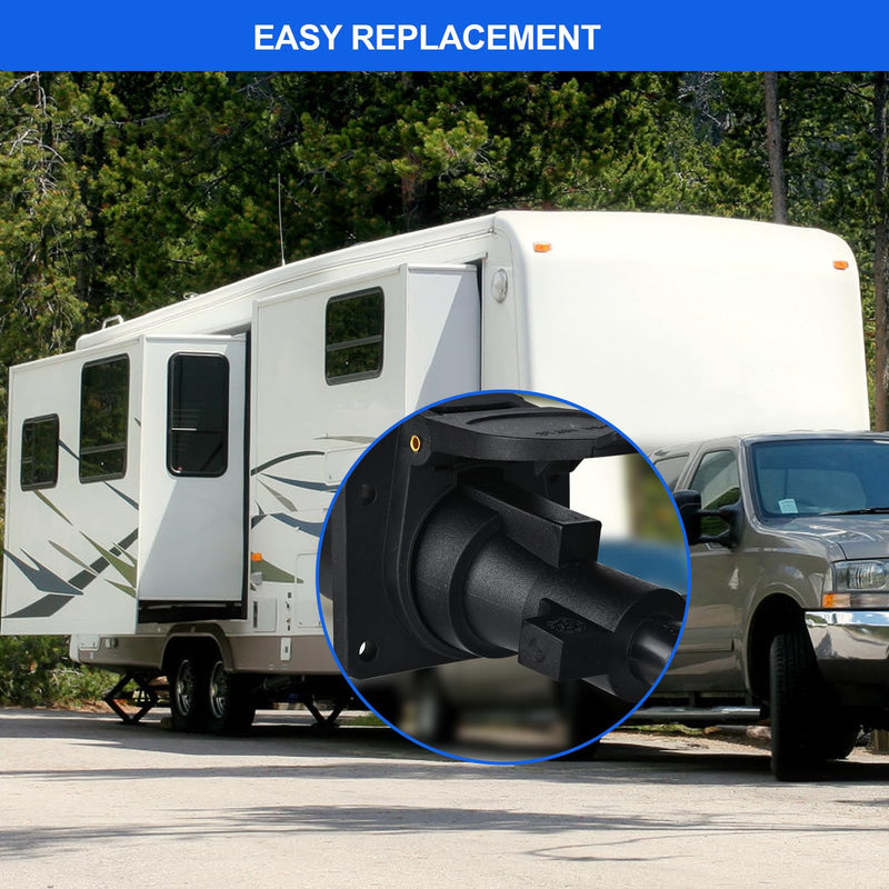 4 FT 7 Pin Trailer Plug Heavy Duty Trailer Wire Extension Pure Copper 7 Wire Trailer Wiring Harness Kit with Dust Cover 7 Way Trailer Plug Cord for RVs Trailers Campers 7P-4 FT