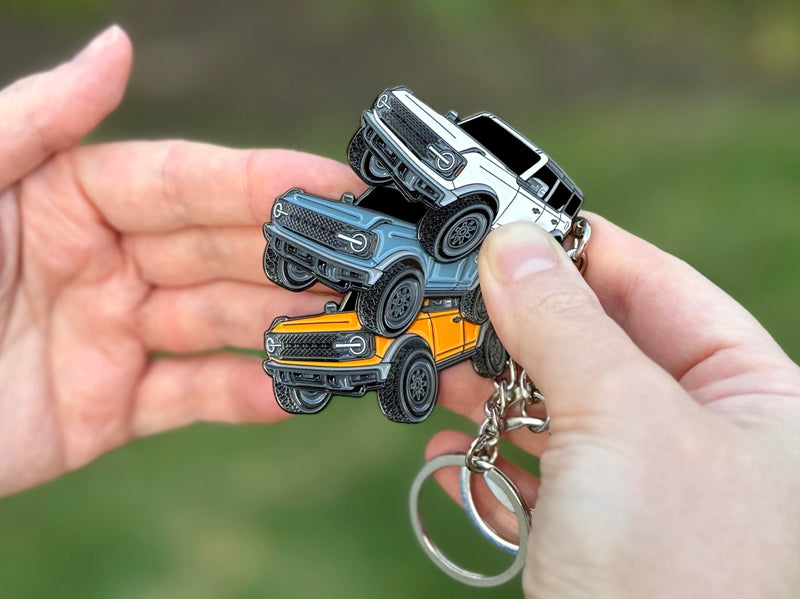 Bronco Keychain Accessories 4 door key chain Fob Cover Cool Mods compatible with Ford Bronco 2022 2023 2024 Area 51