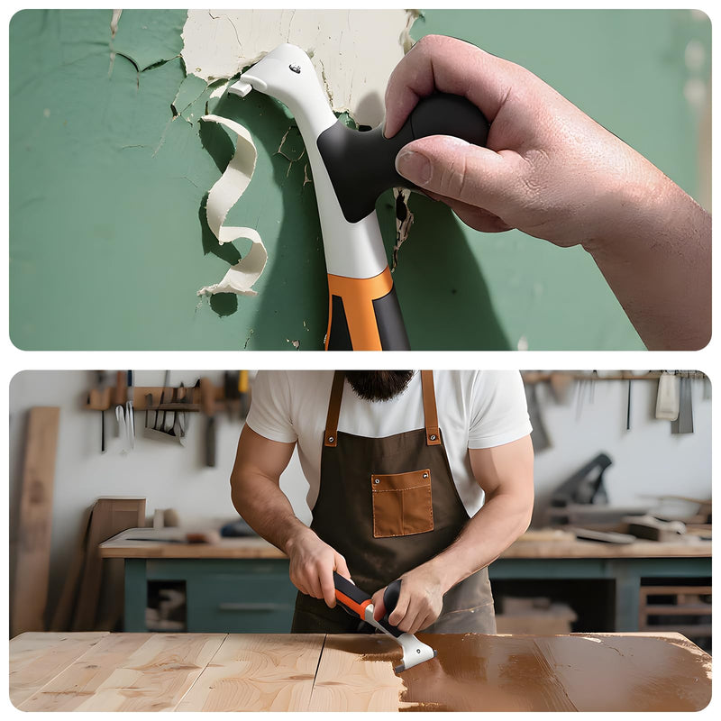 Premium Ergonomic Carbide Scraper - 2-1/2", Heavy-Duty Tool for Wood, Metal, Glass & Floors, Removal on Various Surfaces Dry Glaze, Stains, Putty, Scratches, Rust, Paint, Glue, Varnish, Resin - 65 mm ‎Carbide Scraper (with Blades)