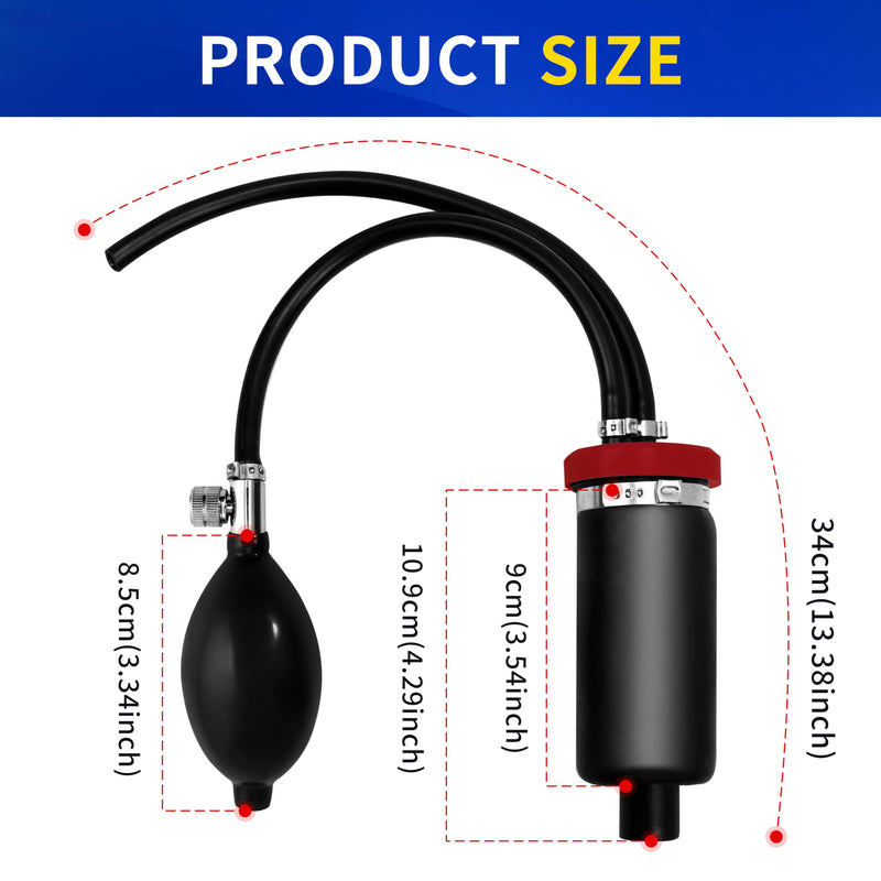 Universal Easy Intake Adapter, Automotive Smoke Machine Inflatable Bladder, for 12V Vehicle Pipes Fuel Leakage Detector Diagnostic Tester, Vehicle Fuel Leakage Detector Diagnostic