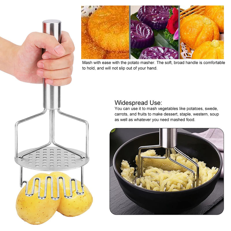 Stainless Steel Potato Masher Double Layer Potato Ricer Kitchen Potato Presser Hand Mashed Potato Maker