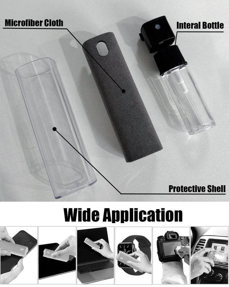 Screen Cleaner Spray and Wipe Touch Screen Cleaner Cleaner iPad Cleaner for iPhone Computer Laptop Tablet MacBook Tesla Display Cell Phone Eyeglasses（Grey） Grey