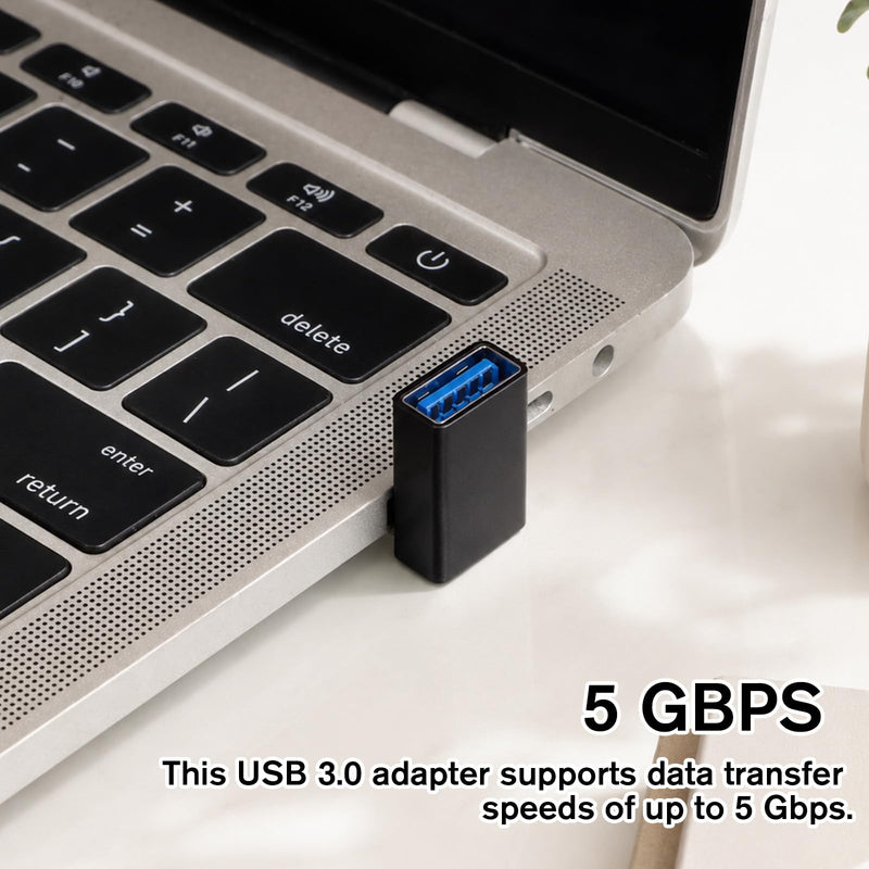 2 Pack USB3.1 Type A Male to USB-A Female Adapter, Angle USB A Male to Female Converters, Up and Down Angle 90 Degree Fast Charging Converter OTG for PC, Laptop, Power Bank and More