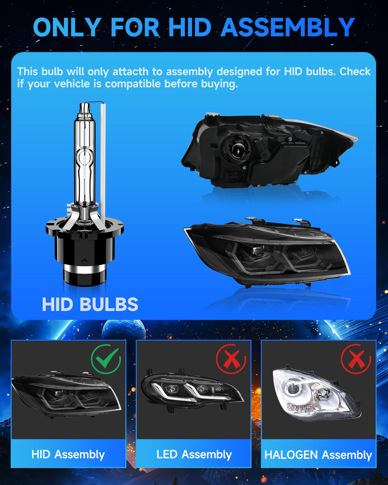 Fit for Lexus 2006-2015 IS250 IS350 2008-2012 LS600 LS600H LS600HL D4S HID Xenon Headlight Bulbs, Upgraded High Low Beam Brighter 35W Bi-Xenon Light Bulb Replace, 6000K Cool White, Pack of 2 D4S-6000K