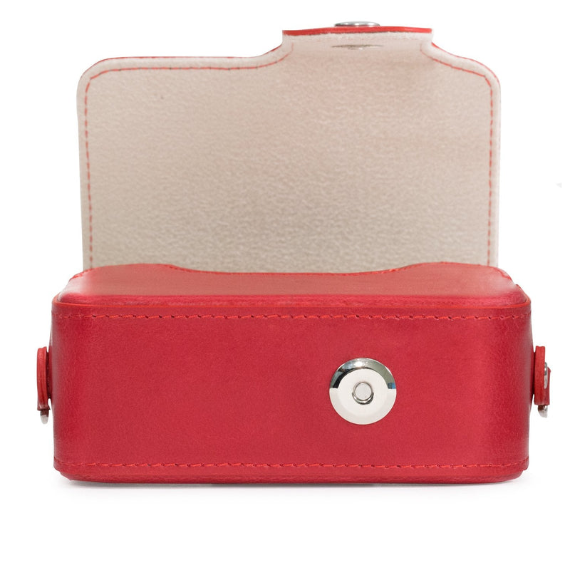 MegaGear Leather Camera Case with Strap Compatible with Sony Cyber-shot DSC-RX100 VII, ZV-1, DSC-RX100 VI, DSC-RX100 V, DSC-RX100 IV, DSC-RX100 III, DSC-RX100 II - Red