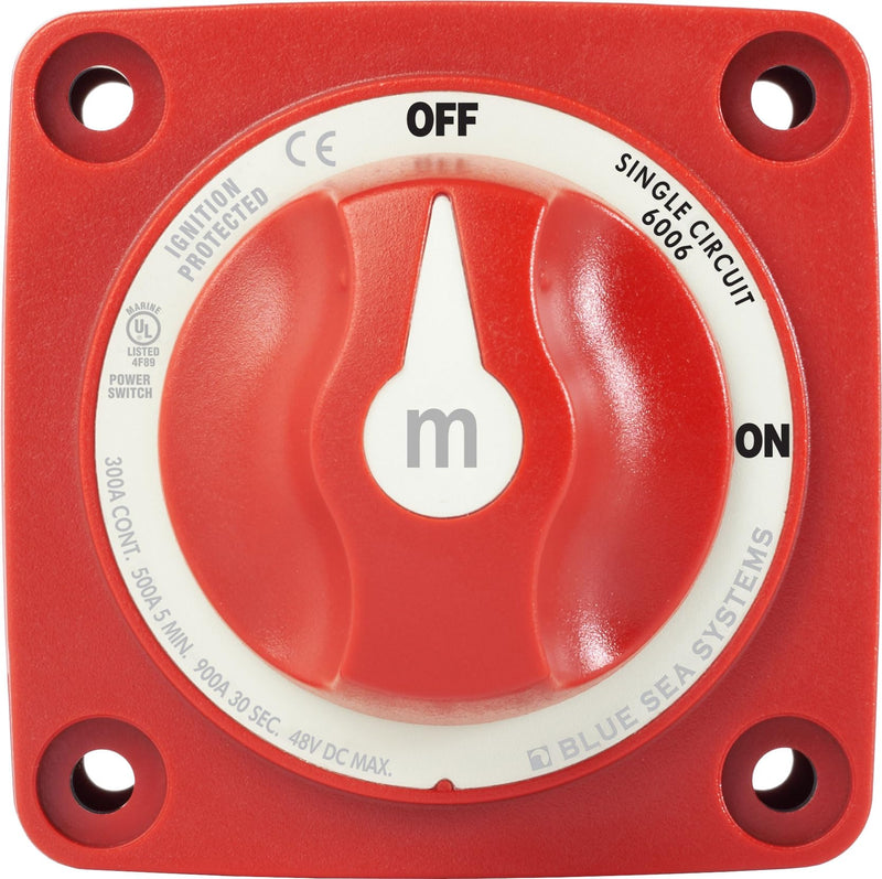 Blue Sea 6006 m-Series (Mini) Battery Switch Single Circuit ON-Off Red [6006]