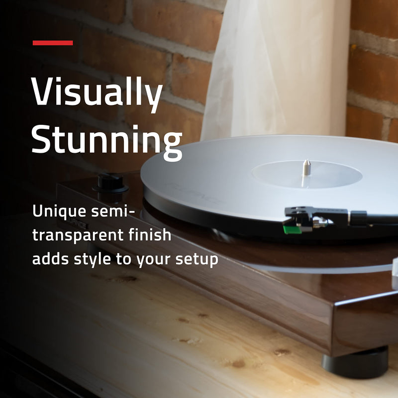 Fluance Acrylic Platter Mat for Turntables - Reduces Vibrations for Improved Sound Clarity for Vinyl Record Playback, Antistatic, Precision Machined, Compatible with 12" Record Players (PM50)