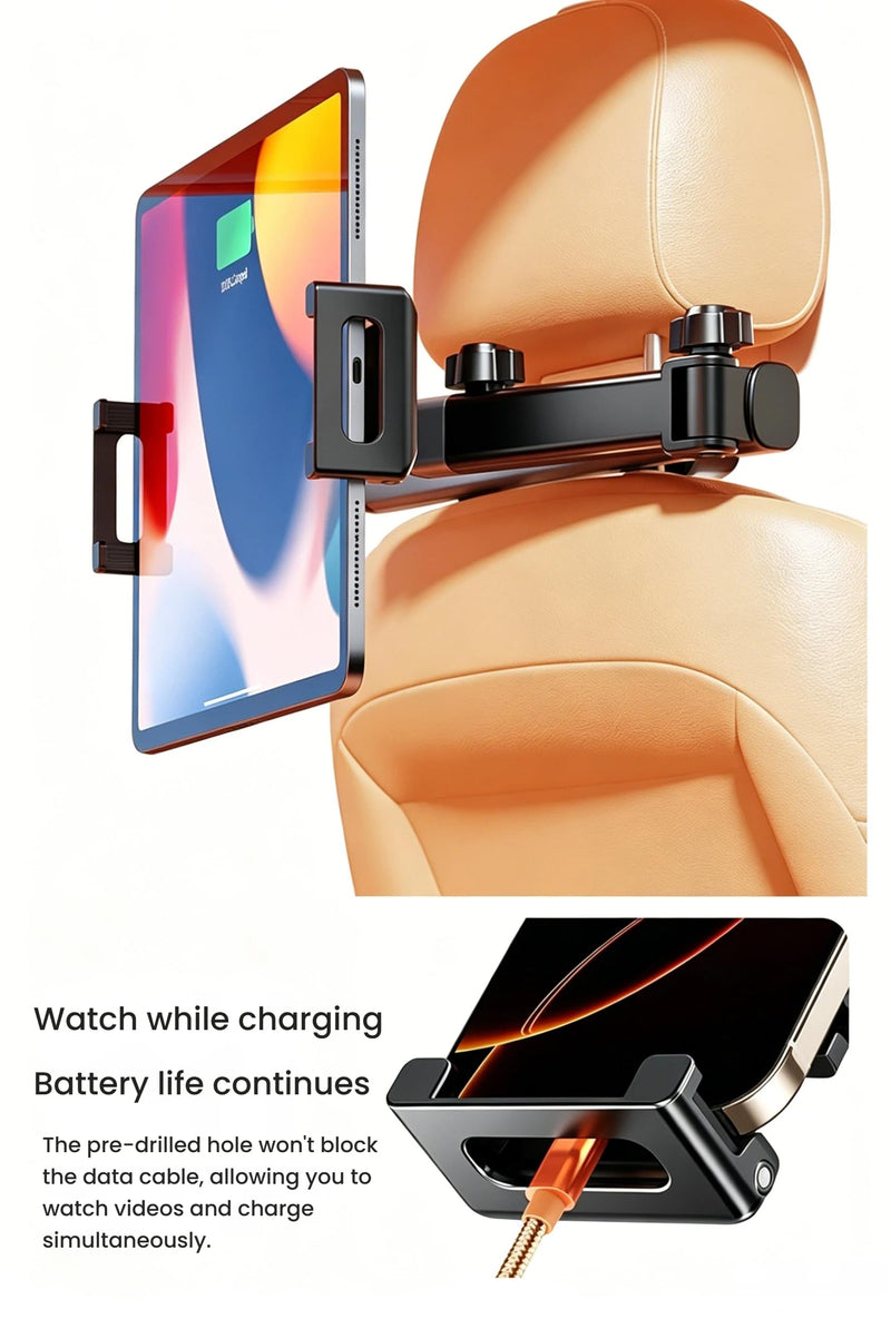 Chapter Seven Car Headrest Tablet Holder,[Lockable 3 in 1 Extension Arm & 360° Rotation],Tablet Mount for Car Backseat,Gifts Road Trip Essentials for Kids,for 4.7-13" Devices