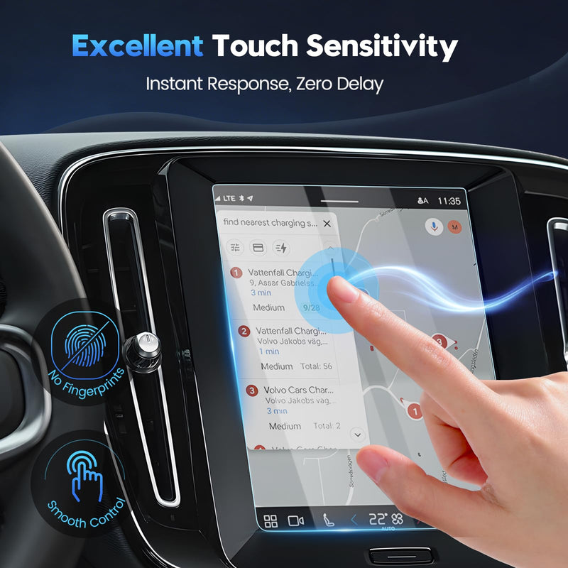 Canvcle 2PCS Screen Protector for 2017-2026 Volvo XC40 XC60 XC90 V90 V60 S90 S60, 8.7 inch 9H Tempered Glass for Volvo XC90 HD Navigation Screen Cover Pathfinder Touchscreen Film [Anti Glare & No Fingerprint]