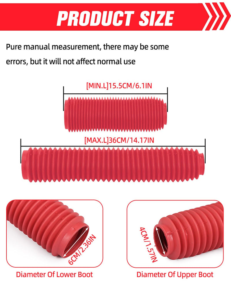 Motorcycle Fork Cover Boots Universal Front Shock Tube Absorber Guard Dust Boots For Most Dirt Pit Bike, RUBY RED Universal Front Fork Cover