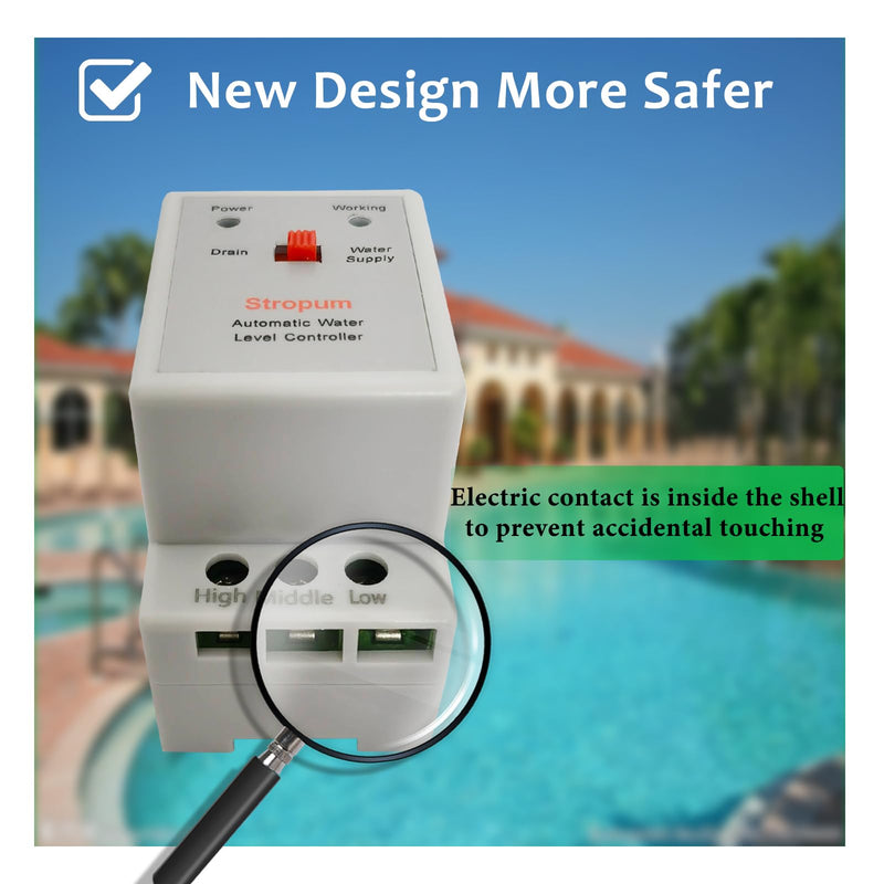 DC 24V Automatic Water Level Controller Liquid Level Sensor Detector Pump Float Switch Control Relay with 6.5ft Detector RL-3 DC 24V
