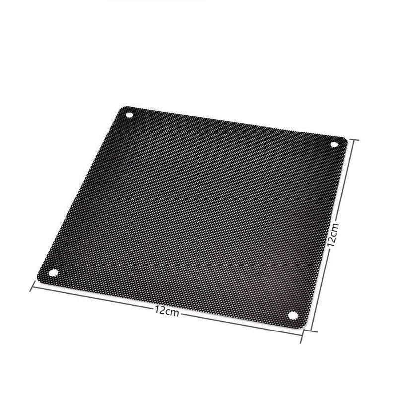 10 Pieces 120mm PC Cooler Fan Dust Filter Computer Fan Filter Black Dustproof Case Cover Computer Mesh with 40 Pieces of Screws