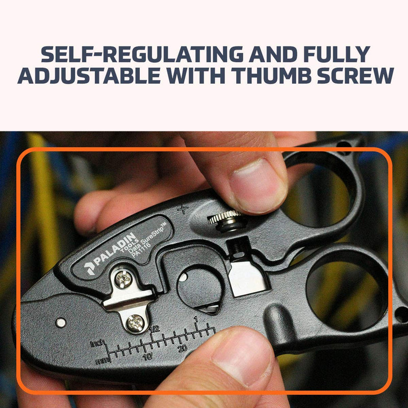 Paladin Tools PA1116 Network Cable Cutter and Wire Stripper Tool | POE Ethernet CAT3 CAT5 CAT5E CAT6 (Professional Grade)