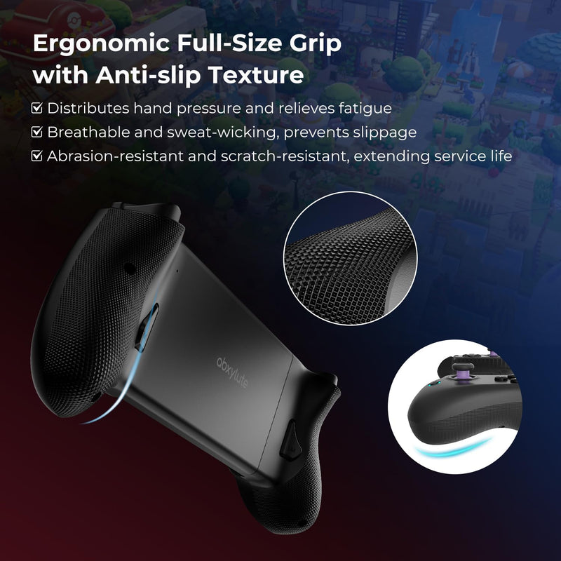 abxylute S8 Bluetooth Mobile Gaming Controller for Switch 1&2, iPhone iPad Android Phones Tablets, Portable Wireless Gamepad with Hall Joystick, Hall Trigger, Customizable Buttons＆Key Mapping (black) black