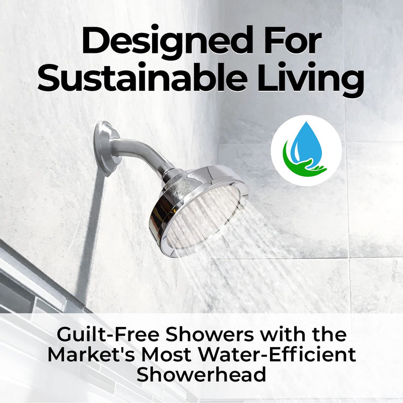 Water Saving High Pressure Bathroom Shower Head - Transform Your Shower Experience with our Luxury Shower Head - Low Carbon Footprint - Environmentally Friendly - Better USA Chrome Shower Head