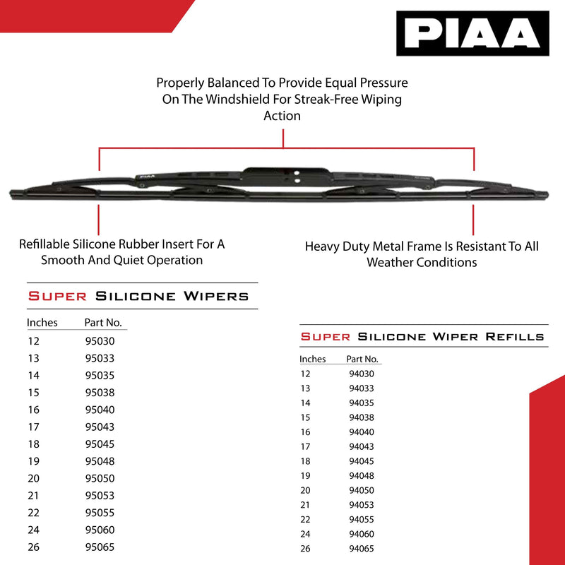 Piaa 95055 Super Silicone Wiper Blade - 22" 550mm (Pack of 1)" 22 Inches