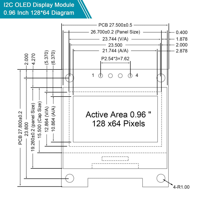 Frienda 10 Pieces I2C OLED Display Module OLED Screen Driver IIC I2C Tabellone Seriale con Display Auto-Luminoso Compatible with Arduino/Raspberry PI(White) White