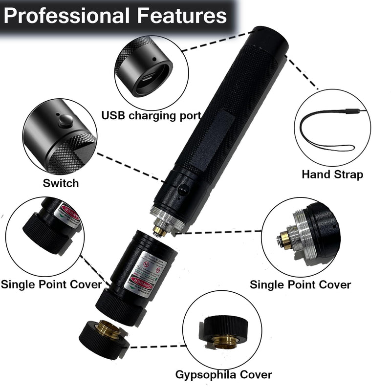 Laser Pointer High Power, Green Laser Pointer Indicator Light, USB Charge，Presentation, Interactive Toys for Indoor Dogs Cats