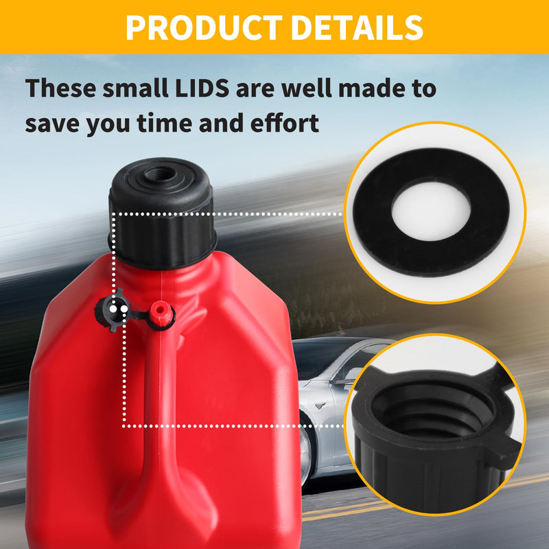 6 PCS Racing Vent Caps Fit Vp Jug Can, 24 mm Black 3045 Vent Caps Replacement for 3/5.5 Gallon VP Fuel Motorsports Jug Racing Square Motorsport Container 6 PCS