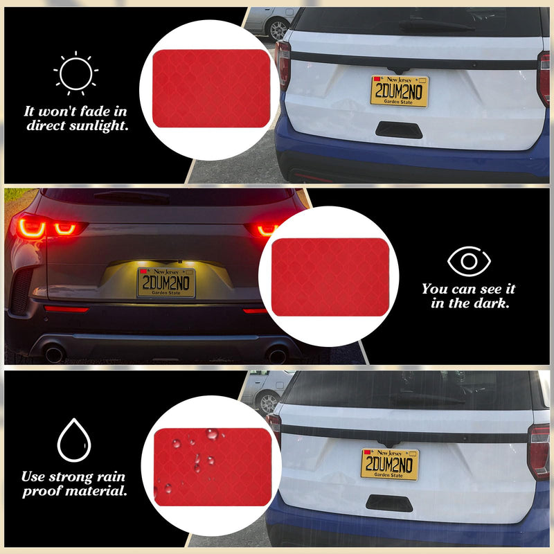 OYIXIO 2 Pieces New Jersey GDL License Plate Reflective Stickers, New Drivers Under 21 Years Old and Special Learning Permit License Plate Stickers.(Red)