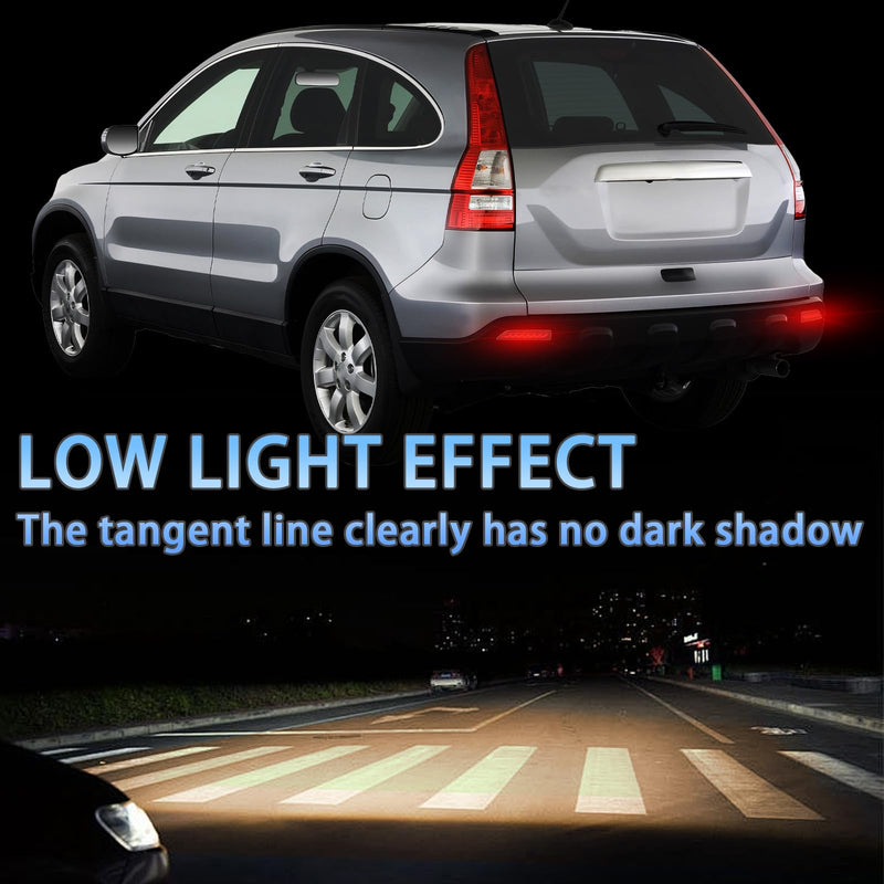 LED Rear Bumper Reflectors Fog Brake Tail Light Lamps Compatible with Honda CRV CR-V 2007-2009, Replace Stock Reflector Trim OEM 33505SWA A01 33555SWA A01 (Red) Red