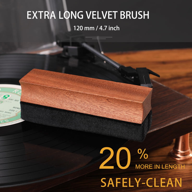 Vinyl Record Cleaning Kit|Complete 6-in-1 Vinyl Record Cleaner Kit for Albums|Includes Soft Velvet Vinyl Record Brush,LP Cleaning Liquid,Stylus Brush,Nylon Brush,Microfiber Cloth & Storage Box