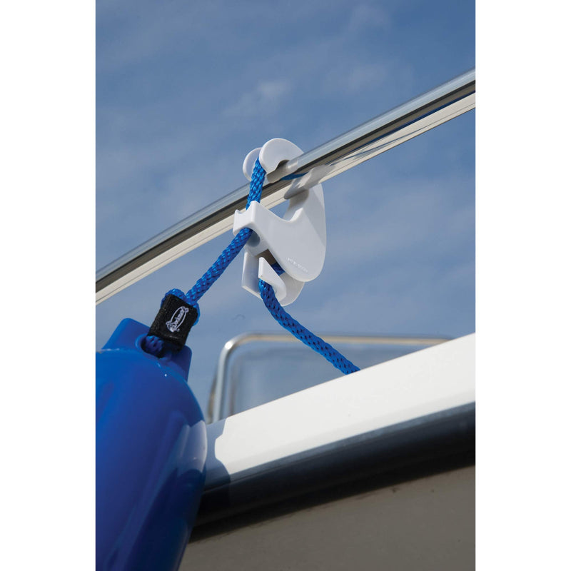 Taylor Made Products 1109 Boat Fender Hanger (Clip Rail Mount, Up to 1.25-Inch Rails) White