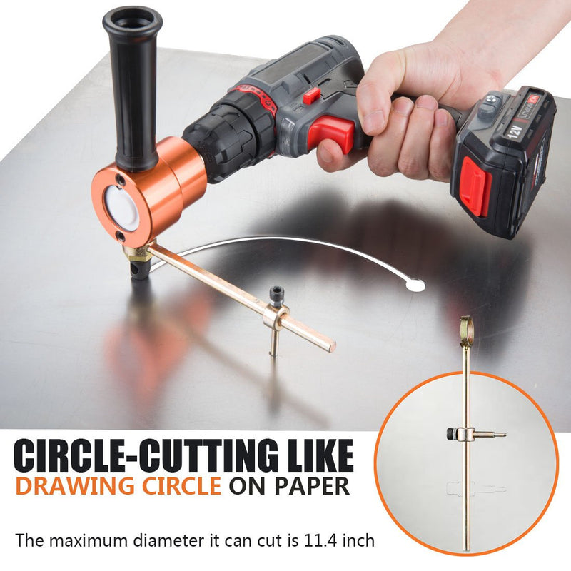 Dicfeos Double Head Sheet Metal Cutter, Versatile Nibbler Drill Attachment for Straight Curve and Circle Cutting, Maximum 14 Gauge Steel, Perfect for Home DIY and Car Repair Gold