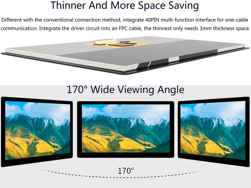 7inch IPS Display 1024x600 Pixel, Integrated Thin and Light LCD with Adapter Board, for Raspberry Pi/Jetson Nano/Windows/PC, Support Windows/Linux/Android (No Touch Screen)