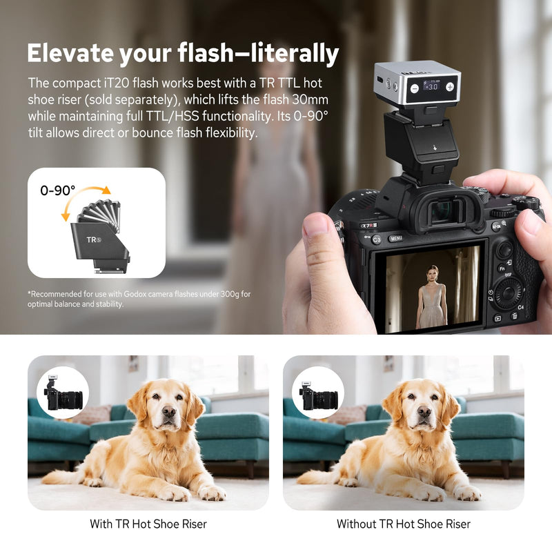 Godox iT20 iT20-S Flash for Sony, Mini TTL Flash with Intuitive Screen | 1.5s Recycle, 700 Full Power Flashes, USB-C Charge, Built-in Battery, GODOX iT20S iT20 S Pocket Flash Speedlight (Silver) iT20-S for Sony (Silver)