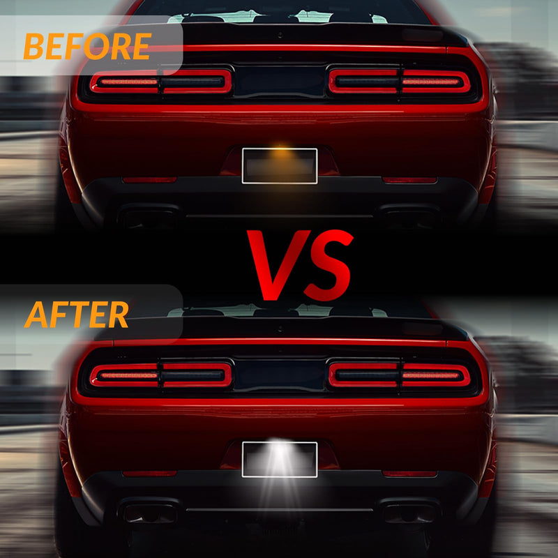LED License Plate Light For 2015-2022 Dodge Charger Challenger Chrysler 300 Pacifica Jeep Compass Tag Lamp Assembly, 6000K White 1PCS