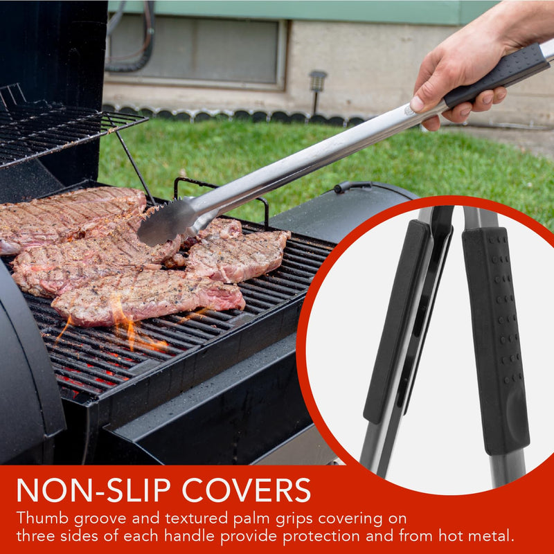 Grill Tongs 24-Inch Super Long Extra Heavy Duty for Grilling and Barbecue Heat Resistant Hand Grips Stainless Steel for BBQ Outdoor Kitchen and Cooking Hot Grilled Food 24 Inches