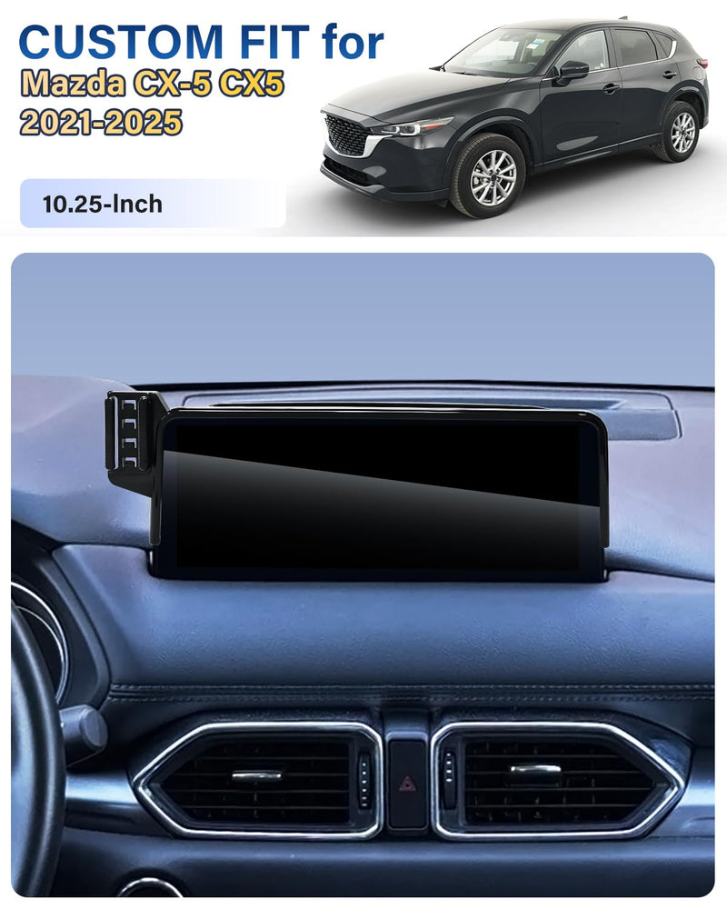 SKYLOTEC Magnetic Charger Phone Mount for Mazda CX-5 2021-2025 Accessories | CX5 CX 5 Accessories, 10.25-Inch Screen Car Cell Phone Mount, for 15W Wireless Charger MagSafe iPhone Samsung Magnetic Wireless Charger