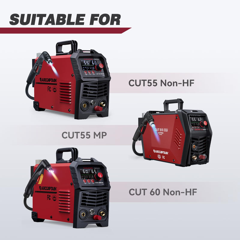 ARCCAPTAIN 23Pcs IPT60 Plasma Cutter Torch Consumables, .045" Plasma Cutter Accessories for ARCCAPTAIN CUT55 NON-HF, CUT55 MP and CUT60 Non-HF, Work with 50-60A Current .045"