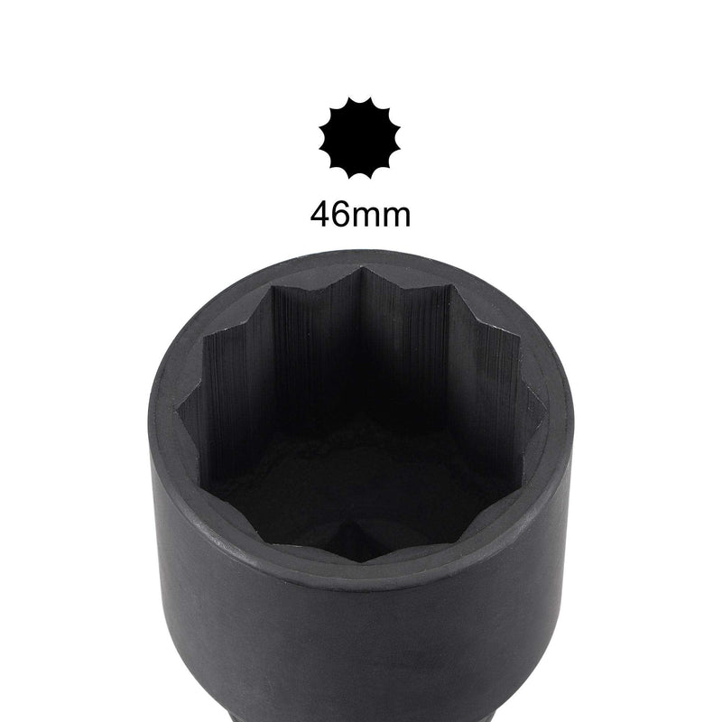 uxcell 3/4-Inch Drive 46mm 12-Point Impact Socket, CR-MO Steel 70mm Length, Standard Metric Sizes