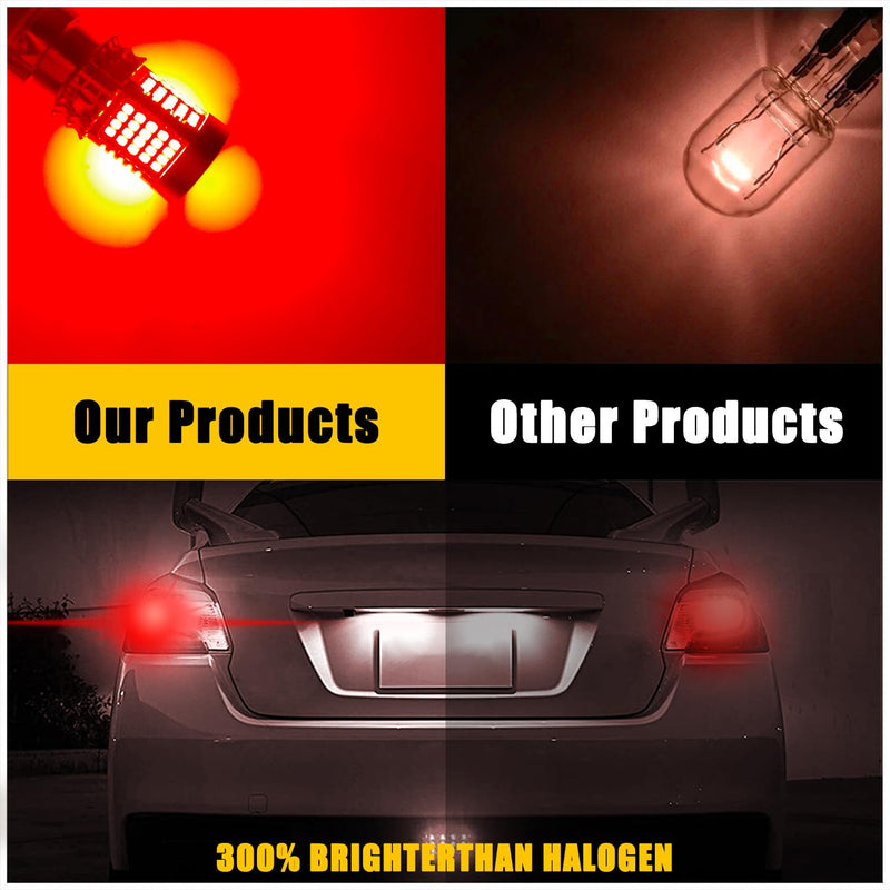 2Pcs 1157 p21/5w BAY15D LED Bulb for Tail Light Red, CANBUS Error Free Anti Hyper Flash 2016 89SMD 4000LM Extremely Bright Automotive Replacement Light Bulbs for Daytime Running Lights 89 Led-1157 BAY15D P21/5W