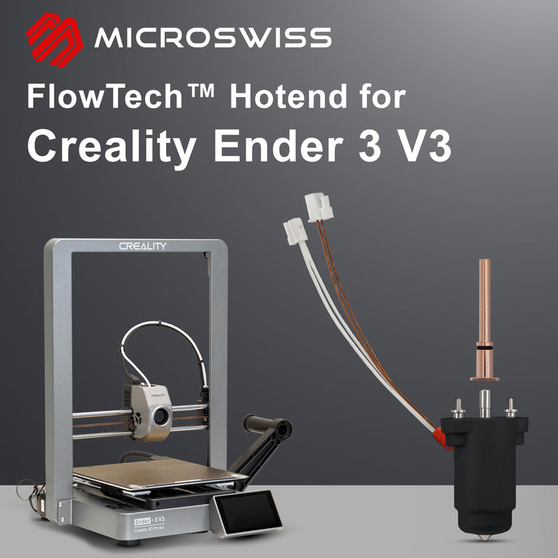Microswiss FlowTech Hotend for Creality Ender 3 V3 - Leakproof Nozzle - Cold Nozzle Change - High Flow - All Metal Design - Made in USA