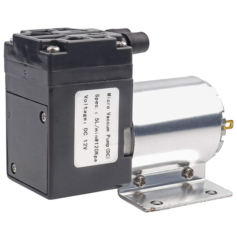 Mini Vacuum Pump, DC 12V 5L/min 120kpa Negative Pressure Suction Pumping with Holder 500mA - 65kpa