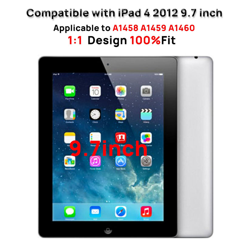 Screen Replacement for iPad 4 4th Generation, Touch Glass Compatible with iPad A1458 A1459 A1460 with Home Button and Tool Set