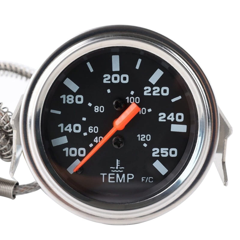 Mechanical Car Water Temp Temperature Gauge Endxedo 2'' inch 52MM Pointer Electrical Water Temperature 12V Temp Gauge Car Meter with Sensor NPT 1/2