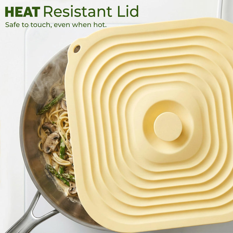Microwave Splatter Cover for Food, 5 Pack Silicone Reusable Lids, Airtight Suction Covers for Bowls Cups Pots Pans Skillets, Heat Resistant BPA-Free, Microwave Oven Fridge Dishwasher Safe 5 Pcs