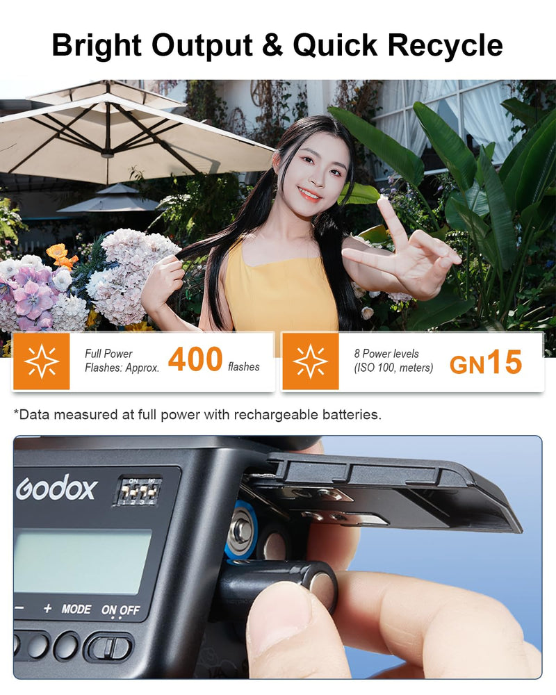Godox TT520III Camera Flash Kit with RT-16 433MHz Wireless Trigger, GN33 Universal Manual Speedlite for Canon Nikon Sony Fujifilm Olympus Panasonic Pentax DSLR Cameras with Standard Hot Shoe Flash with trigger kit