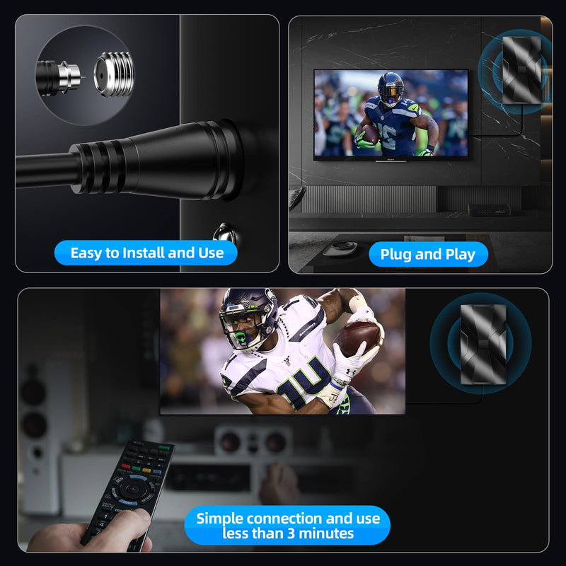 2026 TV Antenna Indoor Outdoor,Antenna for Smart TV for 2K/4K,2200+ Miles Range Reception Digital tv Antenna Indoor for Local Channels,Waterproof Design,36 Ft Cable