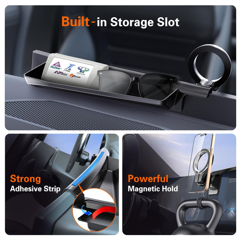 Magnetic Phone Mount for BMW X5/X6 2024-2026 & X7 2023-2026, 14.9in Screen | Clip-On 14.9" Screen Mount With Adhesive Support And Hidden Storage Tray; For Magsafe Iphones Or Phones With Metal Rings
